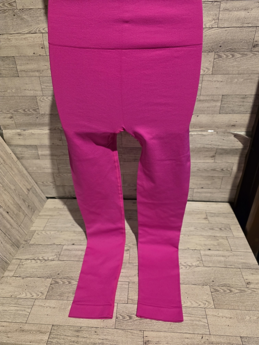Fuchsia Pink Two-Piece Crop Top and Leggings Set - Picture 5 of 5